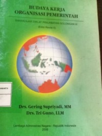 Image of Budaya Kerja Organisasi Pemerintah. Bahan Ajar Diklat Prajabatan Golongan III