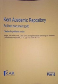 Image of An Integrative Semiotics Methodology fot IS Research, Information and Organization